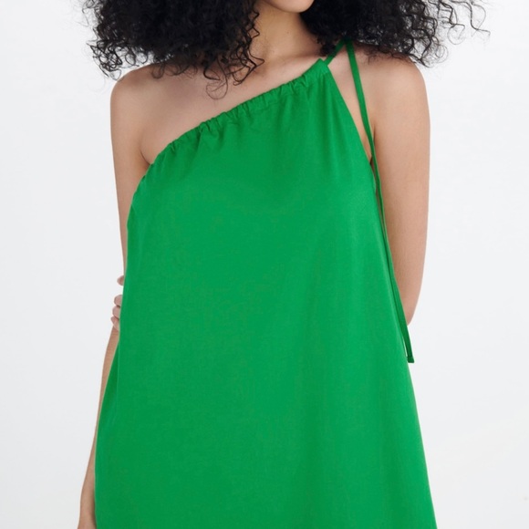 ZARA Asymmetric Dress With Adjustable tie straps Size M - Picture 2 of 8